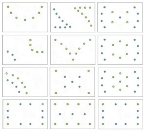 Расположение точечных светильников